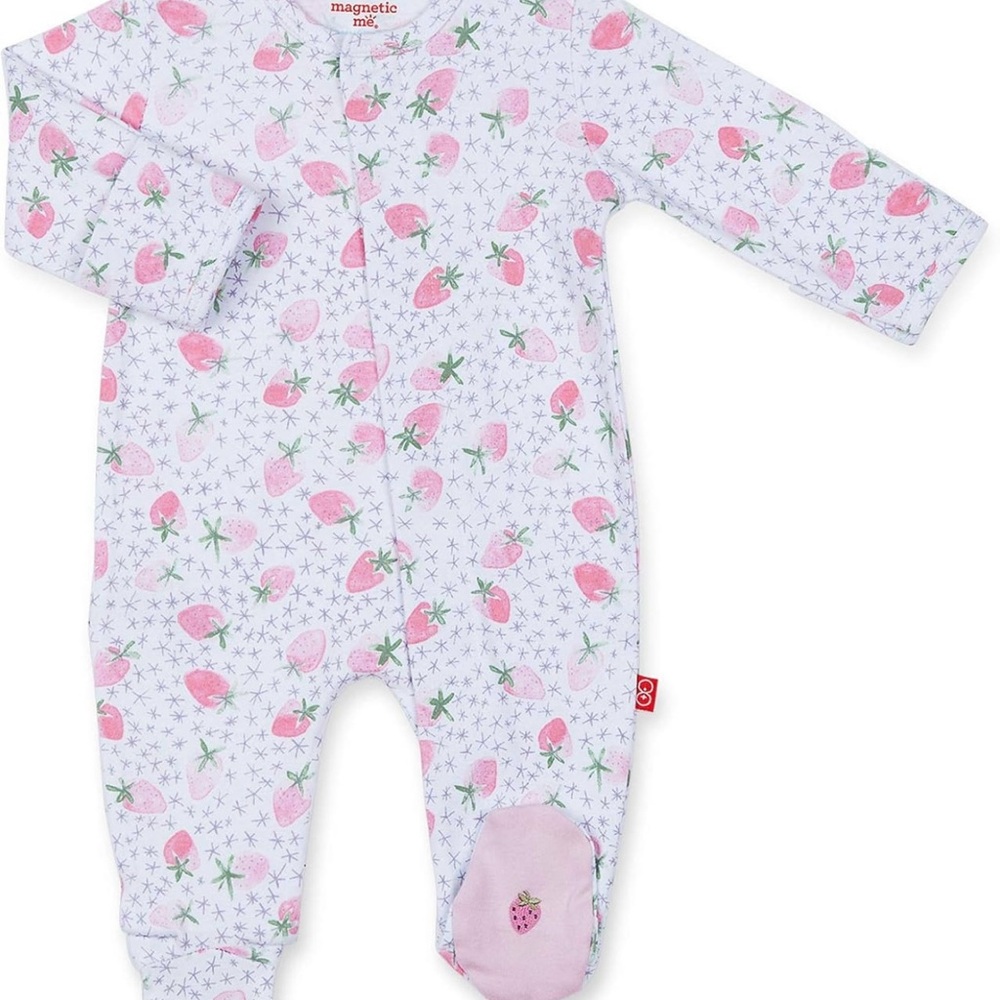 Magnetic Me Pink and White Floral Footies